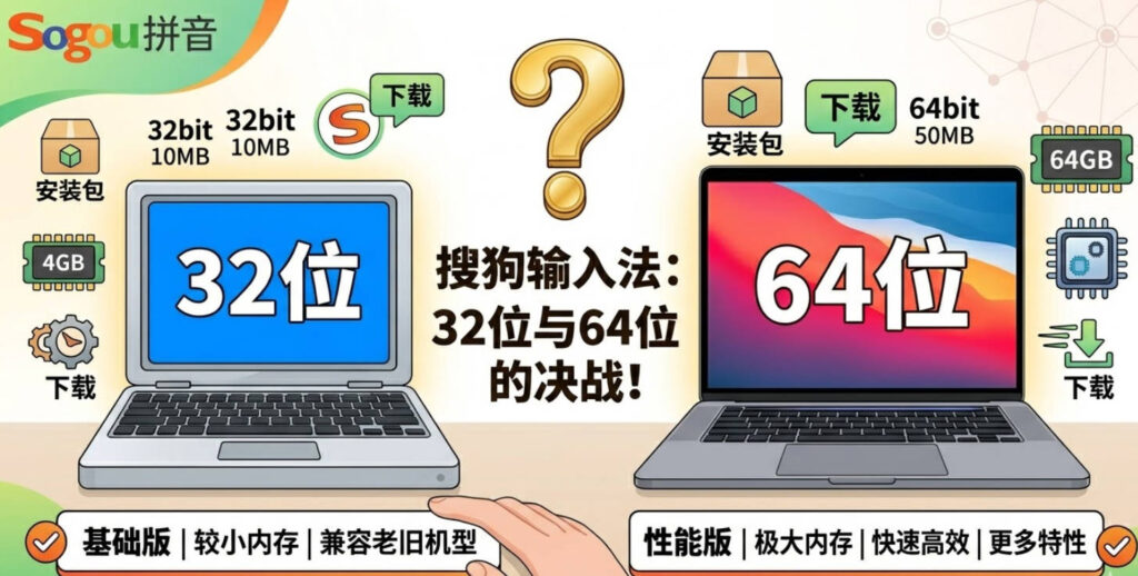 搜狗输入法 32 位和 64 位有什么区别