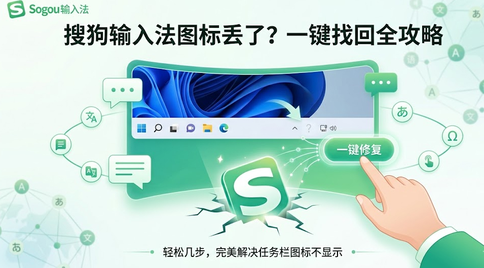 搜狗输入法任务栏图标不见了