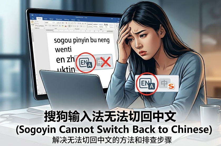 搜狗输入法无法切回中文