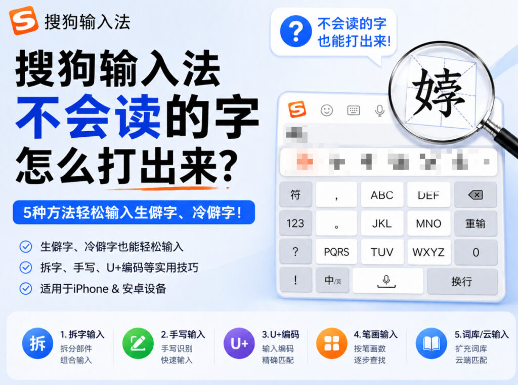 搜狗输入法不会读的字怎么打出来
